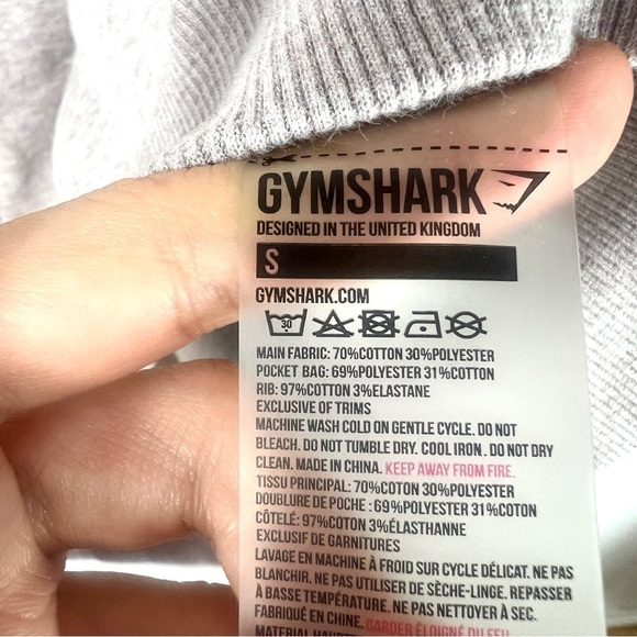 Gymshark Heathered Light Pink Oversized Mock Neck Tunic Sweater Sweaterdress S - Picture 8 of 9